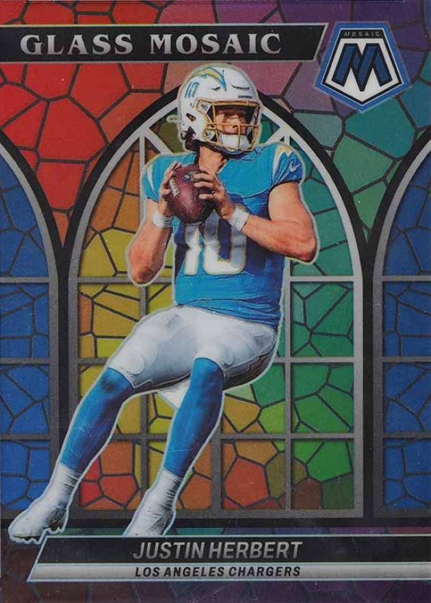 2022 Panini Mosaic Glass Mosaic Justin Herbert #GM2 Football Card