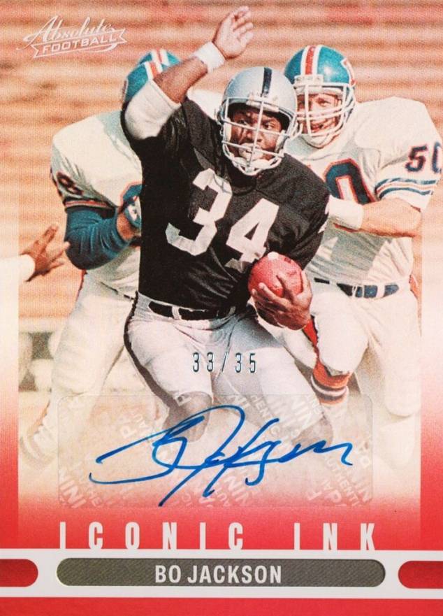 2022 Panini Absolute Iconic Ink Bo Jackson #IIBJ Football Card