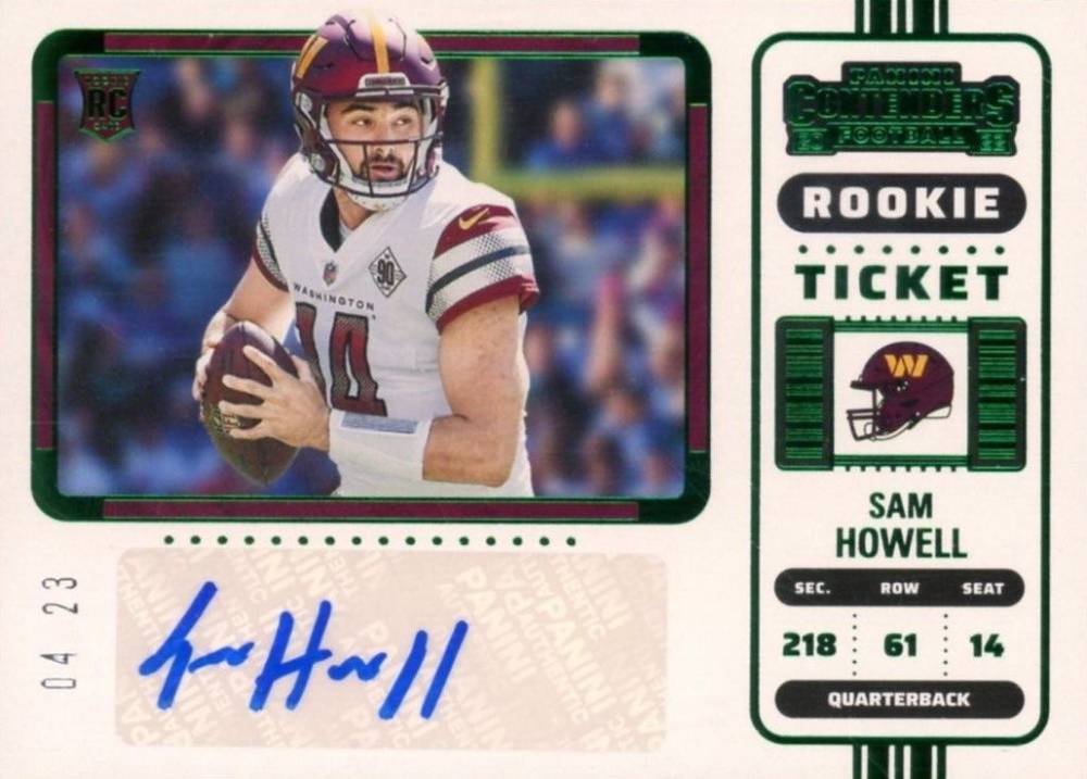 2022 Panini Zenith Contenders Rookie Ticket RPS Preview Autograph Sam Howell #133 Football Card