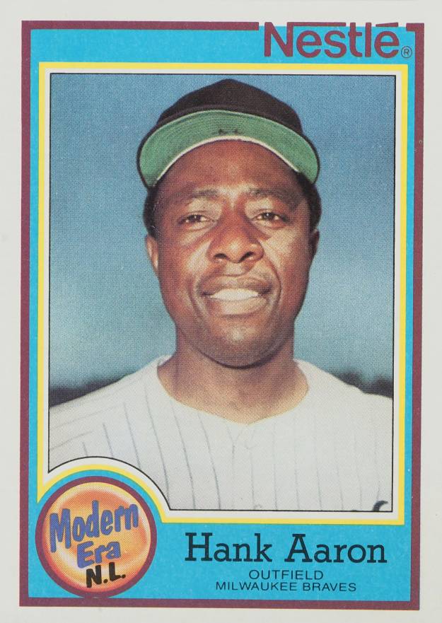 1987 Nestle Dream Team Hand Cut Hank Aaron #29 Baseball Card