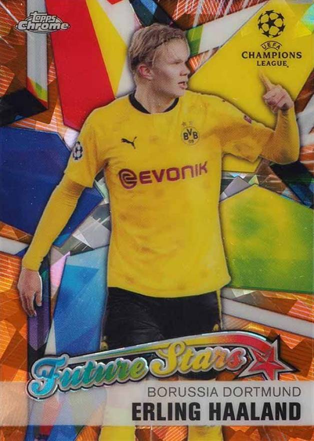 2020 Topps Chrome UEFA Champions League Sapphire Edition Future Stars Erling Haaland #EH Soccer Card