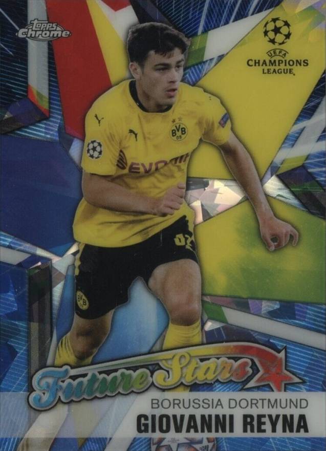 2020 Topps Chrome UEFA Champions League Sapphire Edition Future Stars Giovanni Reyna #GR Soccer Card