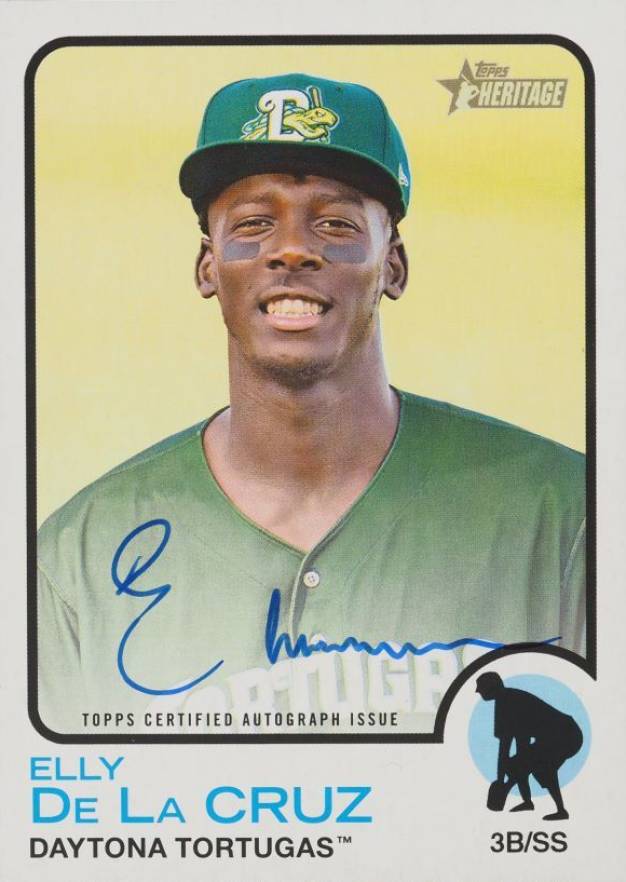 2022 Topps Heritage Minor League Real One Autographs Elly de La Cruz #ROAED Baseball Card