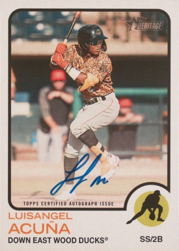 2022 Topps Heritage Minor League Real One Autographs Luisangel Acuna #ROALA Baseball Card