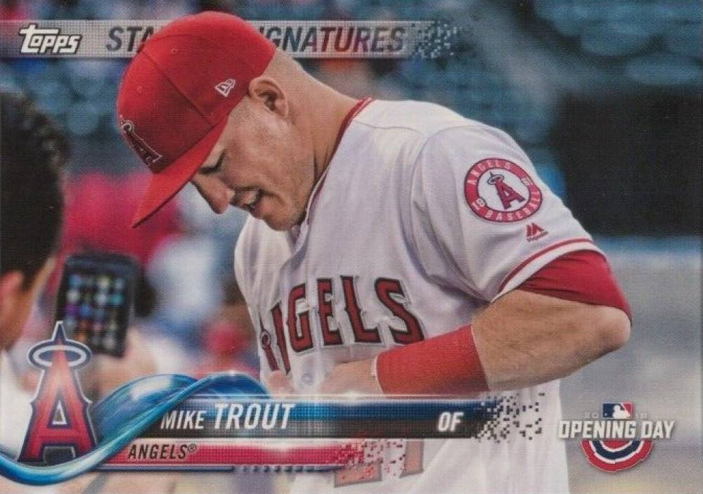 2018 Topps Opening Day Stadium Signatures Mike Trout #SS-MT Baseball Card