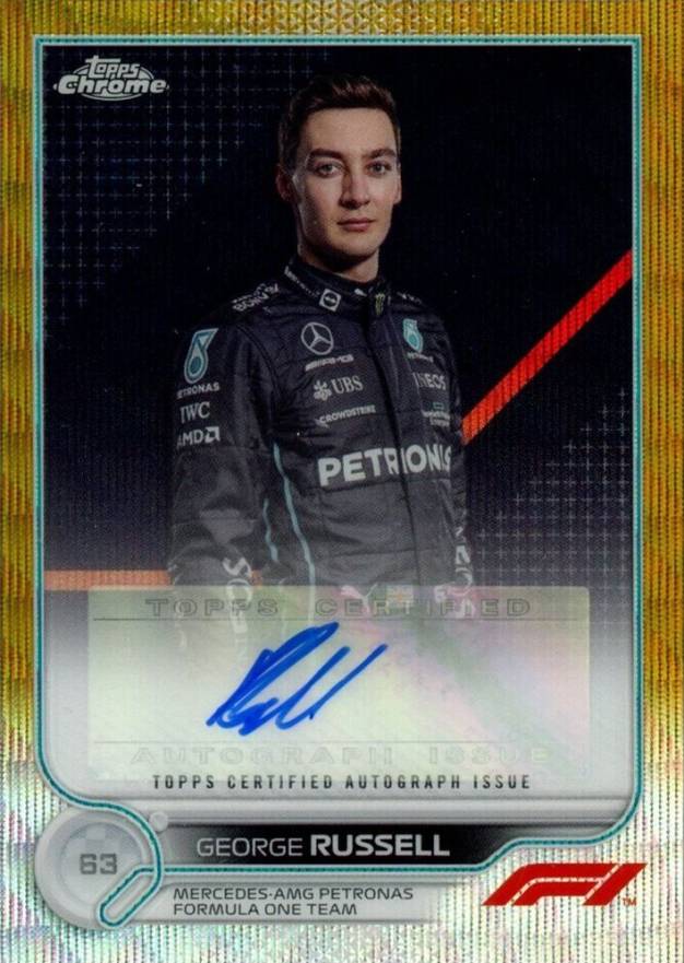 2022 Topps Chrome Formula 1 Chrome Autographs George Russell #CACGR Other Sports Card