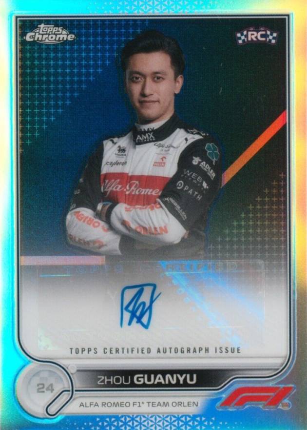 2022 Topps Chrome Formula 1 Chrome Autographs Zhou Guanyu #CACGZ Other Sports Card
