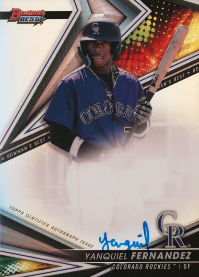 2022 Bowman's Best Best of 2022 Autographs Yanquiel Fernandez #B22YF Baseball Card