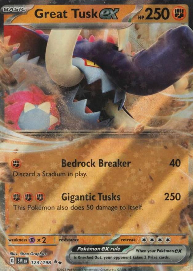 2023 Pokemon SVI EN-Scarlet & Violet Great Tusk EX #123 TCG Card