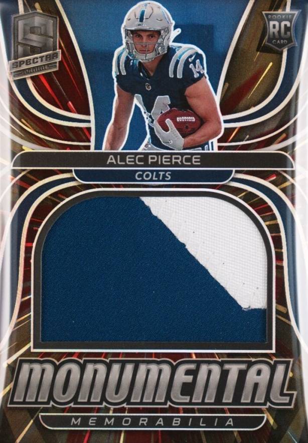 2022 Panini Spectra Monumental Memorabilia Alec Pierce #MMEAPI Football Card