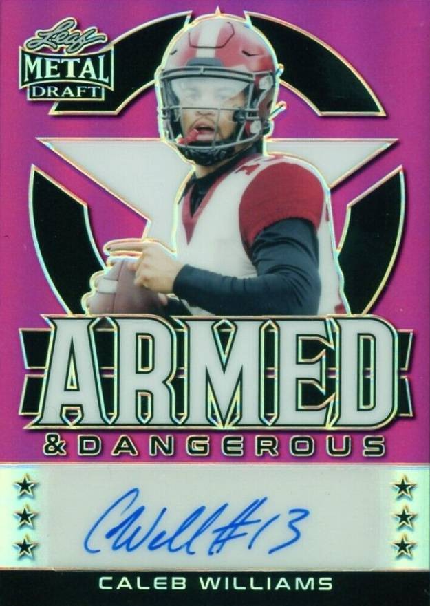 2022 Leaf Metal Draft Armed & Dangerous Autographs Caleb Williams #ADCW1 Football Card