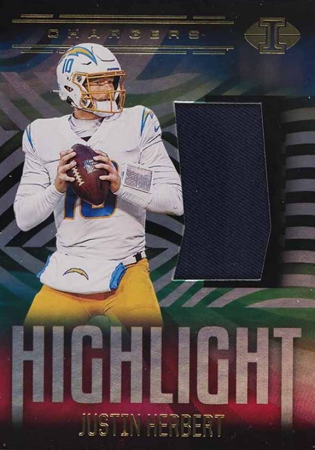 2021 Panini Illusions Highlight Swatches Justin Herbert #HS-JH Football Card