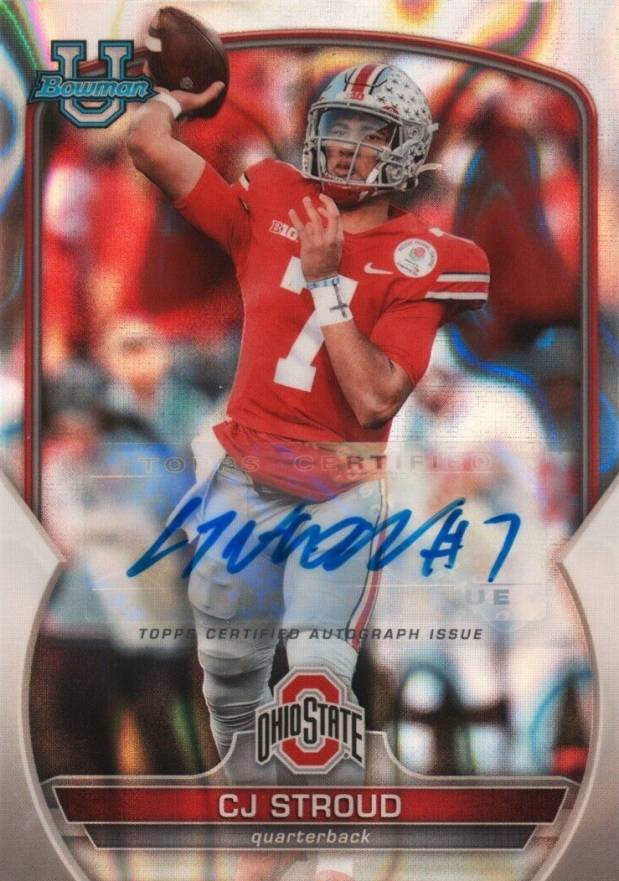 2022 Bowman University Chrome Prospects CJ Stroud #100 Football Card