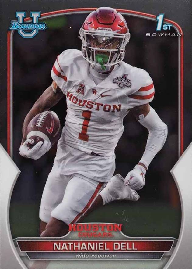 2022 Bowman University Chrome Prospects Nathaniel Dell #49 Football Card