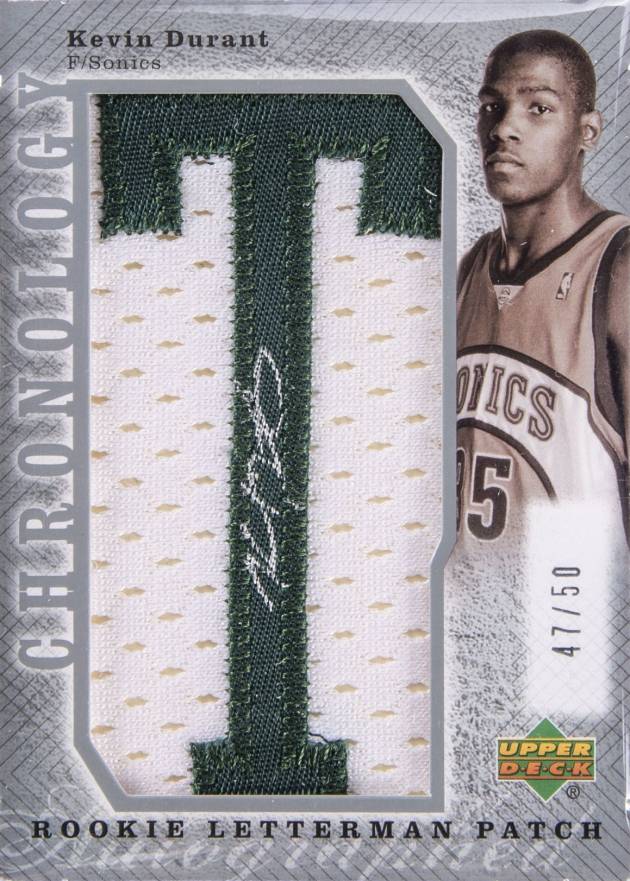 2007 Upper Deck Chronology Autograph Rookie Letterman Patch Kevin Durant #248 Basketball Card