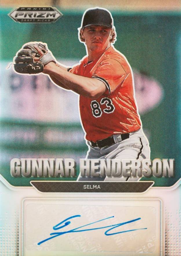 2022 Panini Prizm Draft Picks Autographs Gunnar Henderson #AUGH Baseball Card