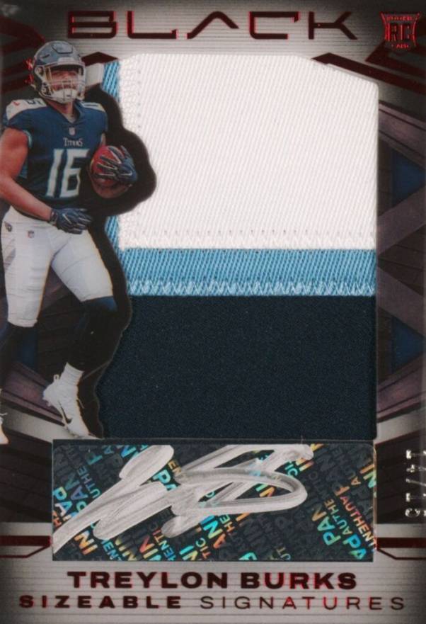 2022 Panini Black Sizeable Signatures Rookie Jersey Treylon Burks #SSRTBU Football Card