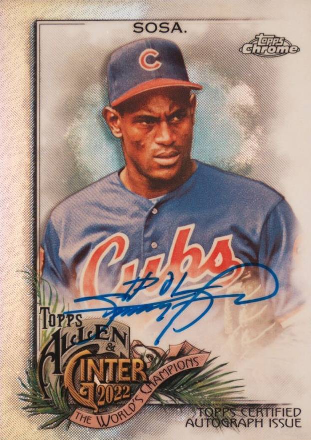 2022 Topps Allen & Ginter Chrome Autographs Sammy Sosa #SS Baseball Card