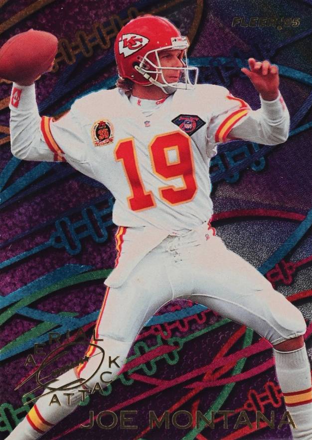 1995 Fleer Aerial Attack Joe Montana #3 Football Card