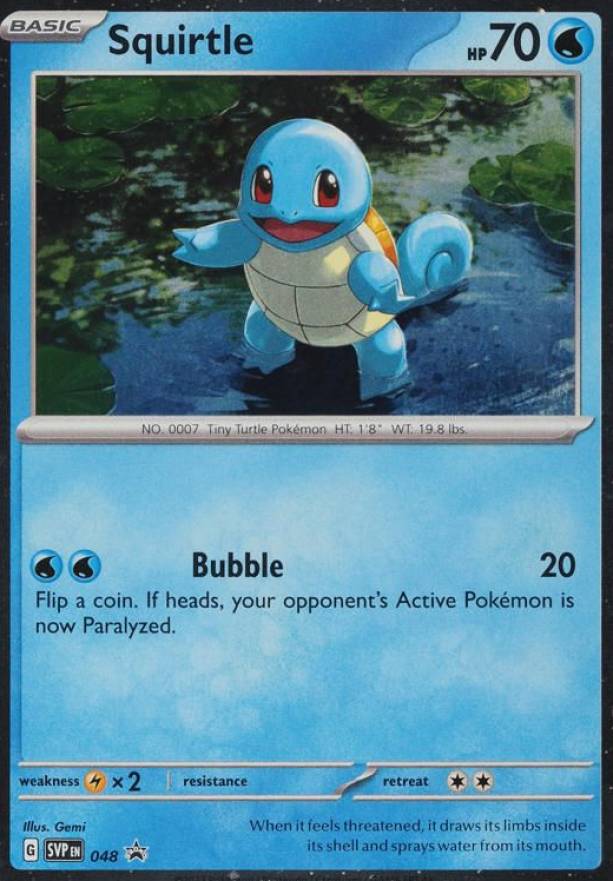 2023 Pokemon SVP EN-SV Black Star Promo Squirtle #048 TCG Card