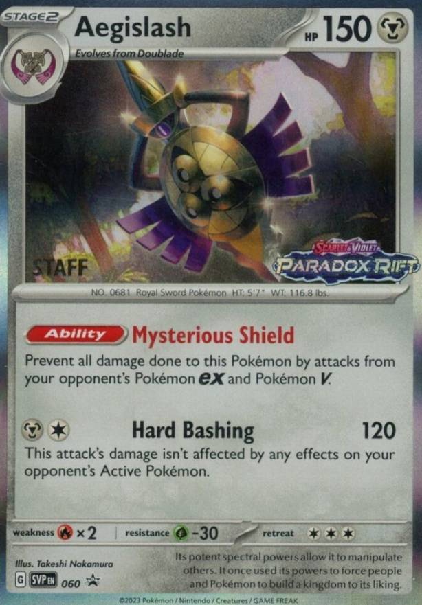 2023 Pokemon SVP EN-SV Black Star Promo Aegislash #060 TCG Card