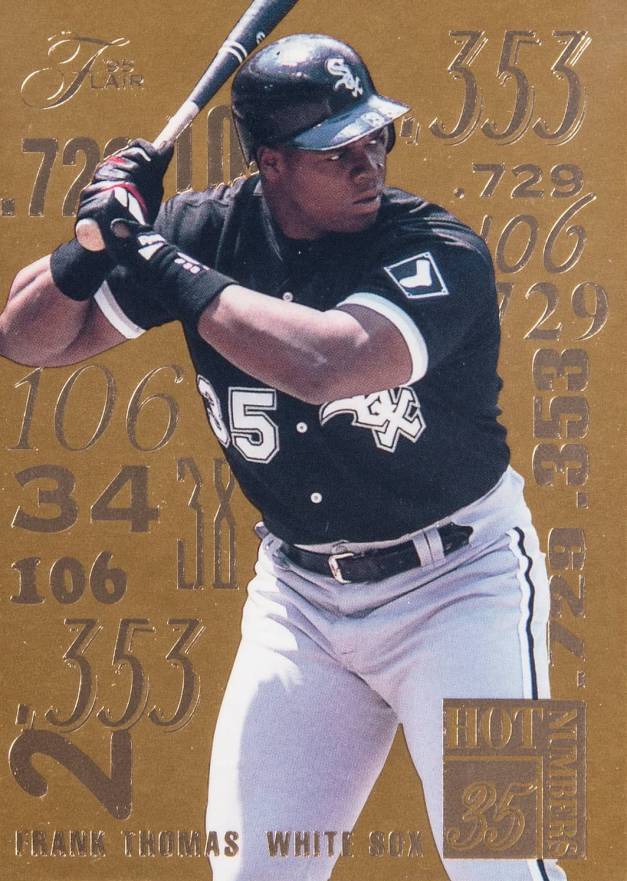 1995 Flair Hot Numbers Frank Thomas #9 Baseball Card