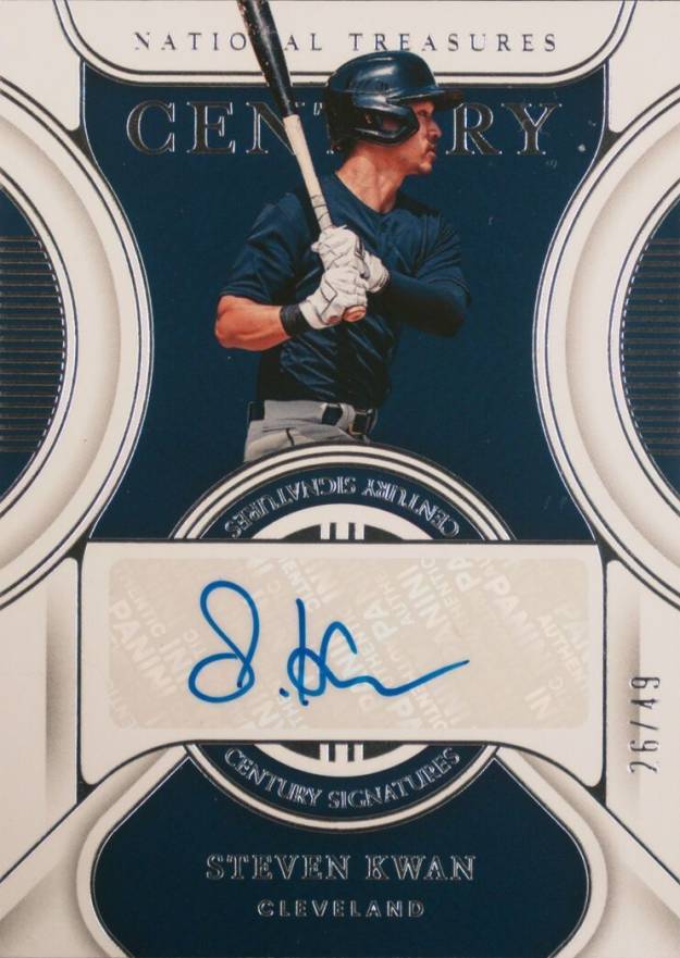 2022 Panini National Treasures Century Signatures Steven Kwan #CSSK Baseball Card