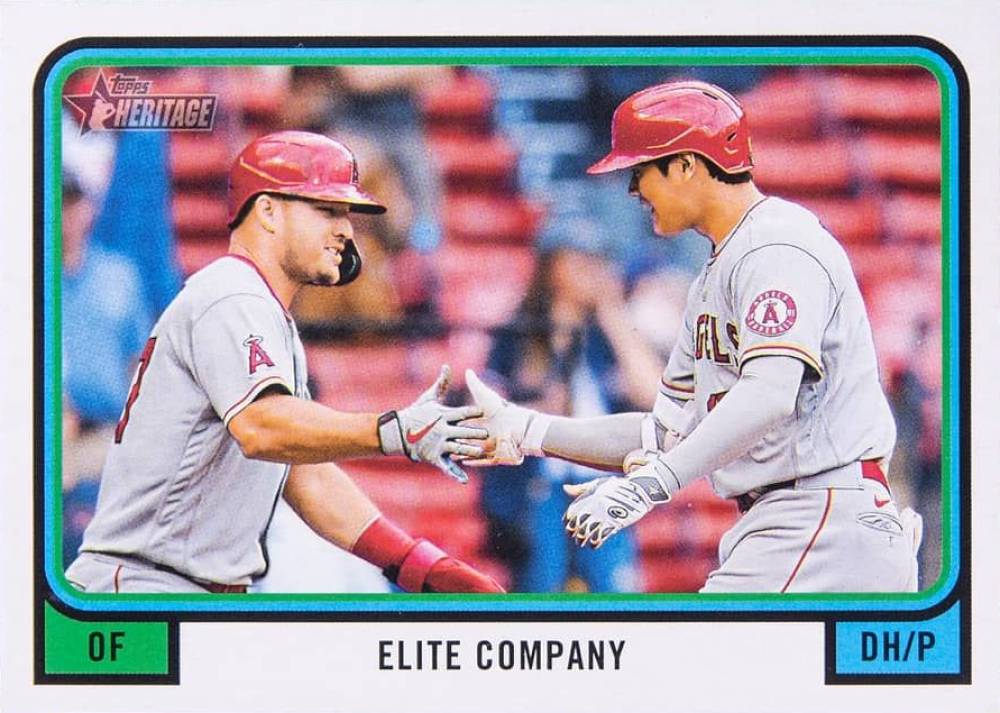 2022 Topps Heritage High Number Combo Cards Mike Trout/Shohei Ohtani #CC2 Baseball Card