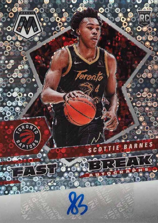 2021 Panini Mosaic Autographs Fast Break Scottie Barnes #FBASBR Basketball Card