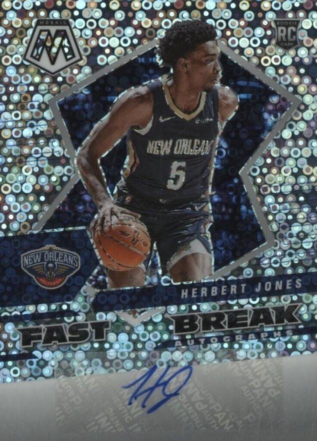 2021 Panini Mosaic Autographs Fast Break Herbert Jones #FBAHJO Basketball Card