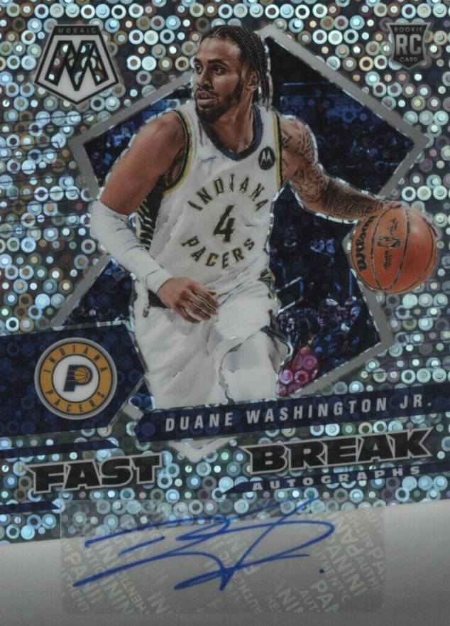 2021 Panini Mosaic Autographs Fast Break Duane Washington Jr. #FBADWS Basketball Card