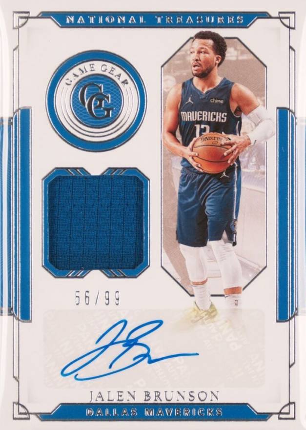 2020 Panini National Treasures Game Gear Autographs Jalen Brunson #JBR Basketball Card