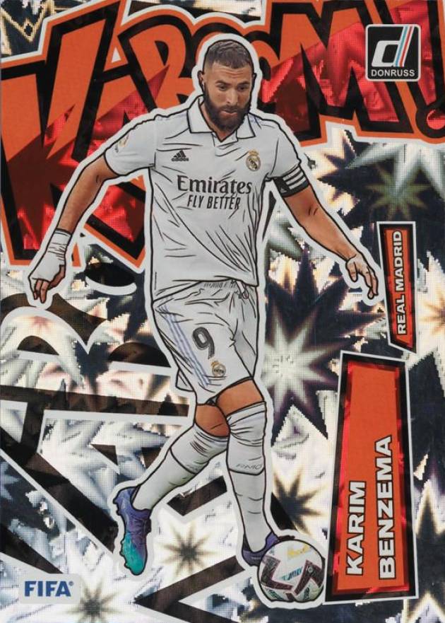 2022 Panini Donruss FIFA Kaboom! Karim Benzema #18 Soccer Card