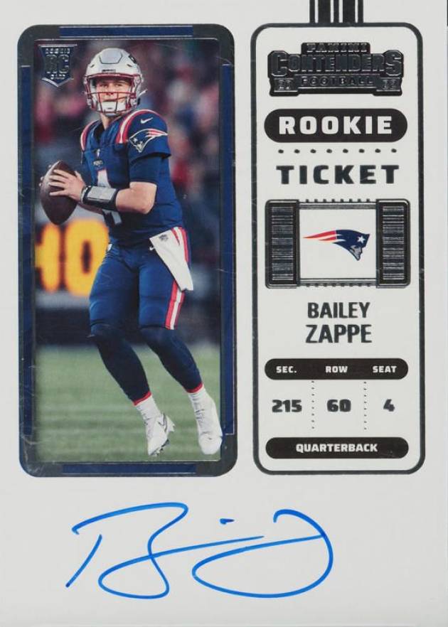 2022 Panini Contenders Bailey Zappe #104 Football Card