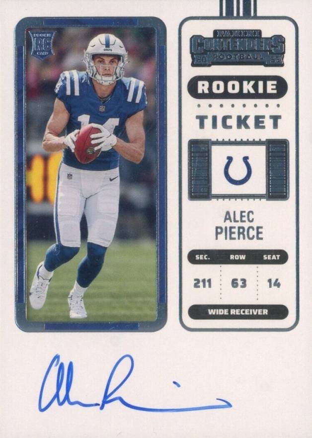 2022 Panini Contenders Alec Pierce #103 Football Card