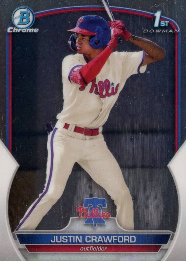 2023 Bowman Chrome Prospects Justin Crawford #BCP3 Baseball Card