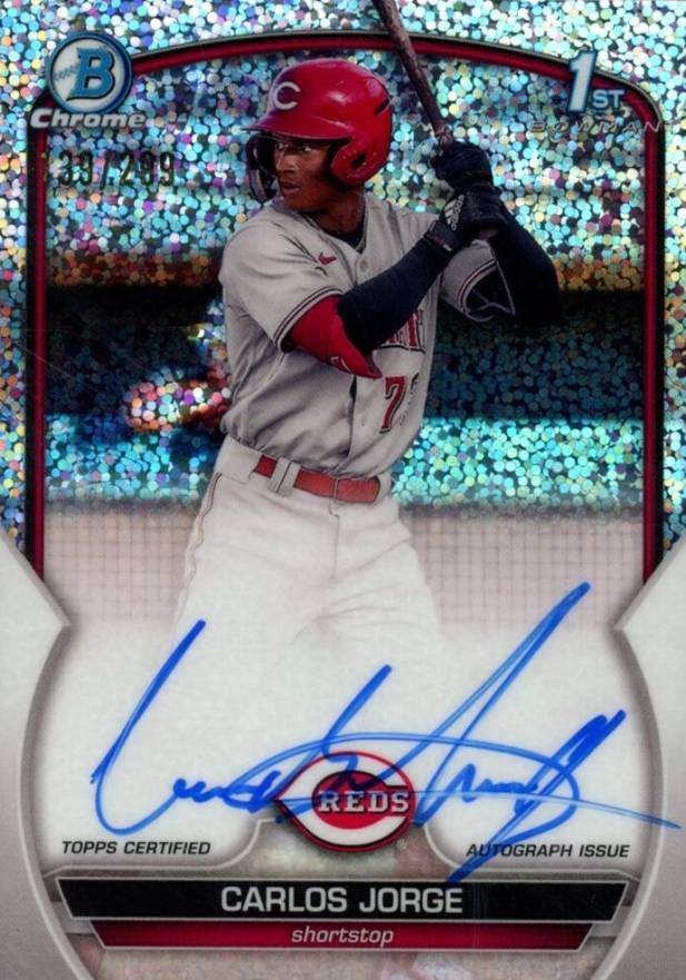 2023 Bowman Chrome Prospect Autographs Carlos Jorge #CPACJ Baseball Card