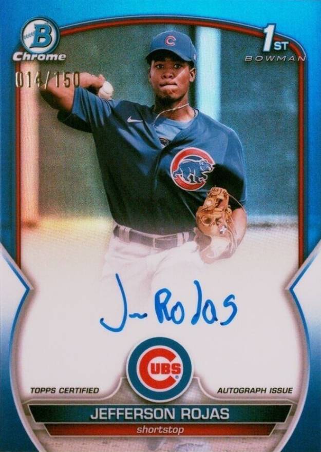 2023 Bowman Chrome Prospect Autographs Jefferson Rojas #CPAJR Baseball Card