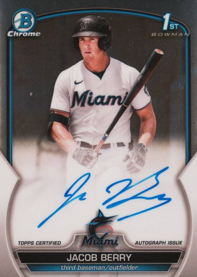 2023 Bowman Chrome Prospect Autographs Jacob Berry #CPAJB Baseball Card