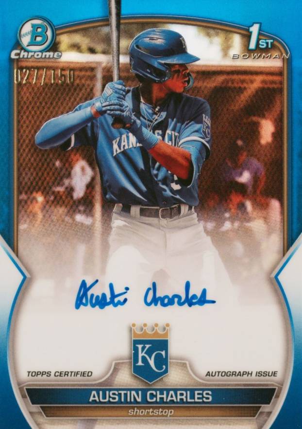 2023 Bowman Chrome Prospect Autographs Austin Charles #CPAAC Baseball Card