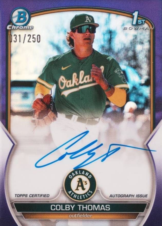 2023 Bowman Chrome Prospect Autographs Colby Thomas #CPACT Baseball Card