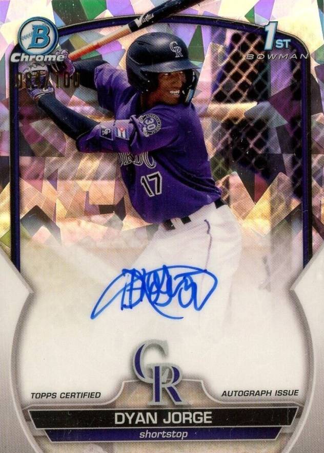 2023 Bowman Chrome Prospect Autographs Dyan Jorge #CPADJG Baseball Card