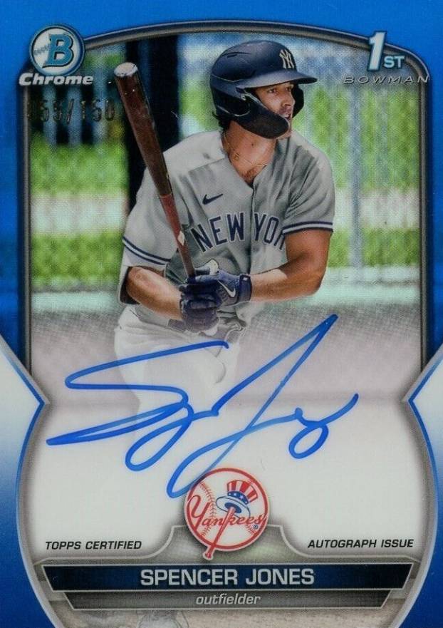 2023 Bowman Chrome Prospect Autographs Spencer Jones #CPASJ Baseball Card