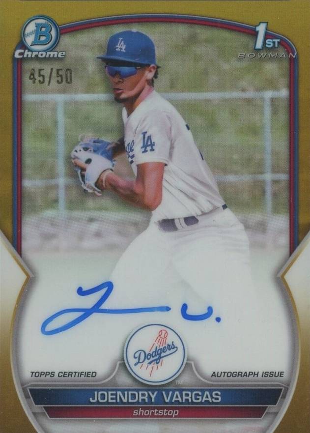 2023 Bowman Chrome Prospect Autographs Joendry Vargas #CPAJV Baseball Card