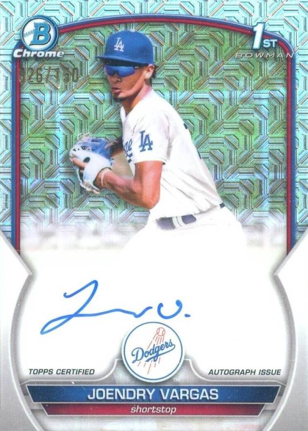 2023 Bowman Chrome Prospect Autographs Joendry Vargas #CPAJV Baseball Card