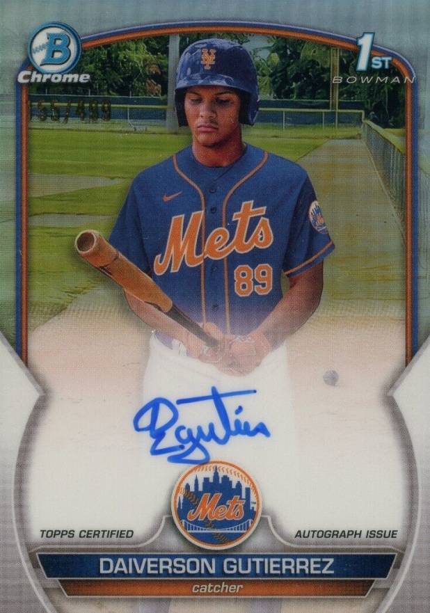 2023 Bowman Chrome Prospect Autographs Daiverson Gutierrez #CPADG Baseball Card