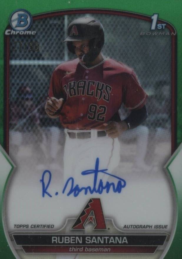 2023 Bowman Chrome Prospect Autographs Ruben Santana #CPARSA Baseball Card