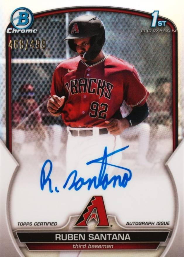 2023 Bowman Chrome Prospect Autographs Ruben Santana #CPARSA Baseball Card