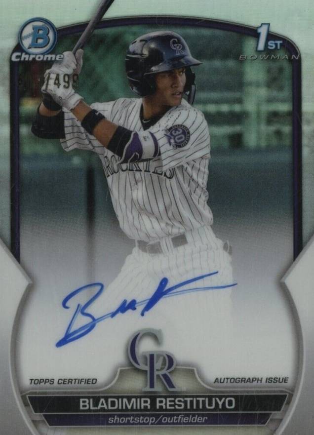 2023 Bowman Chrome Prospect Autographs Bladimir Restituyo #CPABR Baseball Card