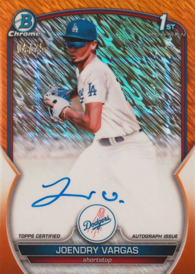 2023 Bowman Chrome Prospect Autographs Joendry Vargas #CPAJV Baseball Card